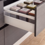 Set of gallery rails for kitchen and bathroom drawers