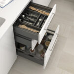 Set of gallery rails for kitchen and bathroom drawers