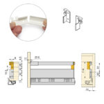 Set of rear hooks for drawer rails