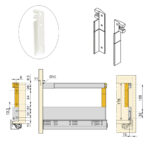 Set of rear hooks for drawer rails