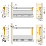 Set of rear hooks for drawer rails